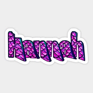 Top 10 best personalised gifts 2022  - Hannah - name in graffiti style mermaid scale pattern - custom name Sticker